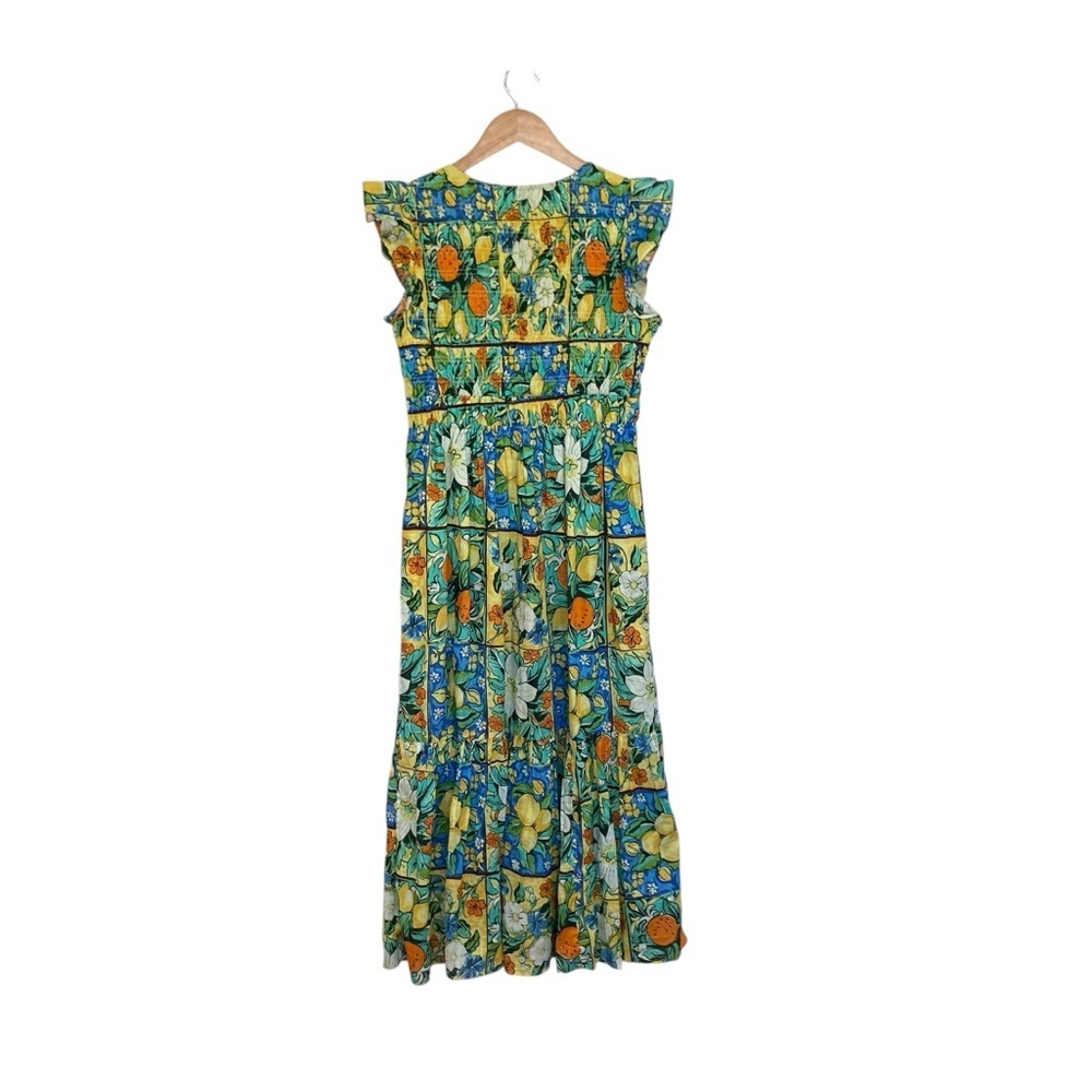 Anthropologie Peregrine Flutter Sleeve Maxi Dress In Fruit Motif XS - Picture 7 of 11